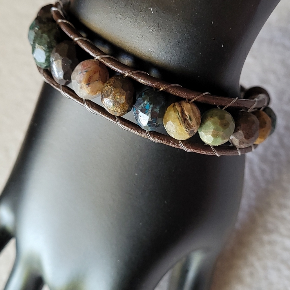Bisbee Turquoise Leather Wrap Bracelet
